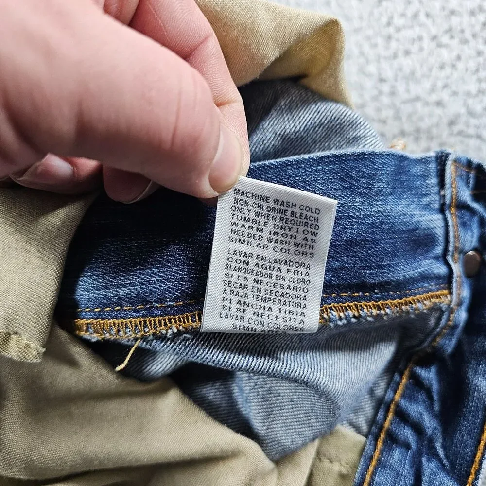 Ralph Lauren Jeans Mens 38x33 Blue Thompson Relaxed Loose Straight Distressed
